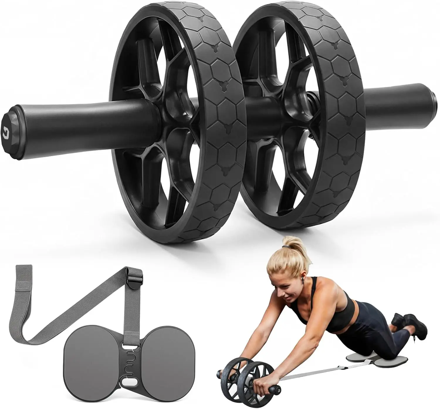 Ab Roller Wheel with Adjustable Resistance Bands