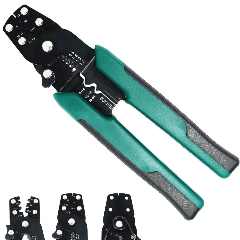 

Mini Size Electric Terminal Crimping Pliers 10-26 AWG Multiple Connector Wire Stripping Tool Integrated Design Cutting Function