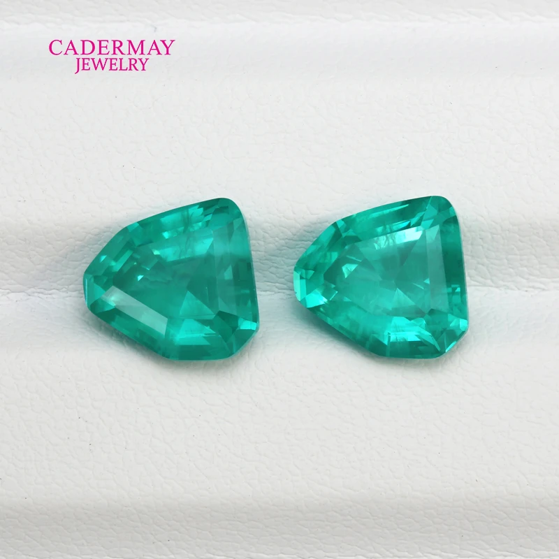 

Paraiba Green Yttrium Aluminium Garnet YAG Loose Gemstone 9.5x10mm Fancy Shield shape Synthetic Paraiba Loose For Jewelry Making
