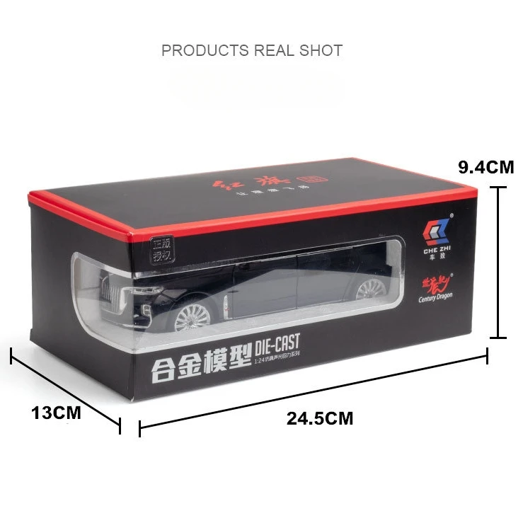 1:24 For HONGQI H9 Simulated Metal Toy Vehicles Model Alloy Pull Back Children Toys Genuine License Collection Gift Car Kids