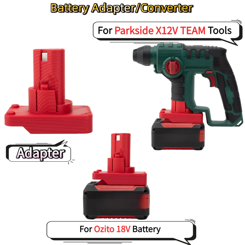 

For Ozito 18V Li-ion Battery TO Parkside X12V TEAM Electric Drill Tools Battery Adapter/Converter(Only Adapter)
