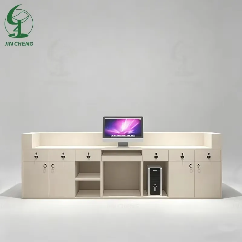 Customized Modern Commercial Office Front Desk Cashier Flash Nail Salon Reception Desk Cashier
