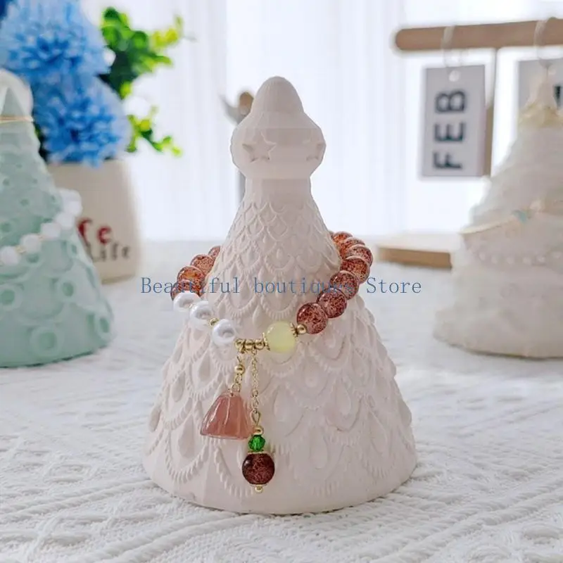 U4LF Delicate Christmas Tree Silicone Mold DIY Geometric Jewelry Holder Molds Aromatherapy Soap Casting Mould Handmade Gift