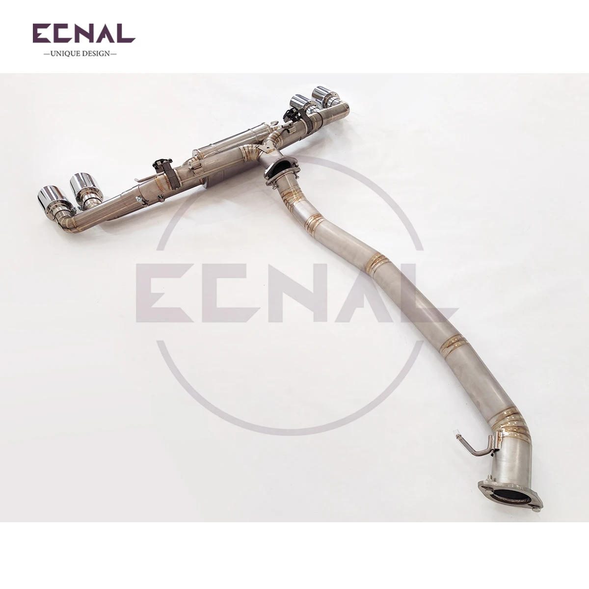 Ecnal Exhaust Catback with Valve Muffler High Performance Titanium Alloy Sport Exhaust Pipe System for Nissan GTR R35