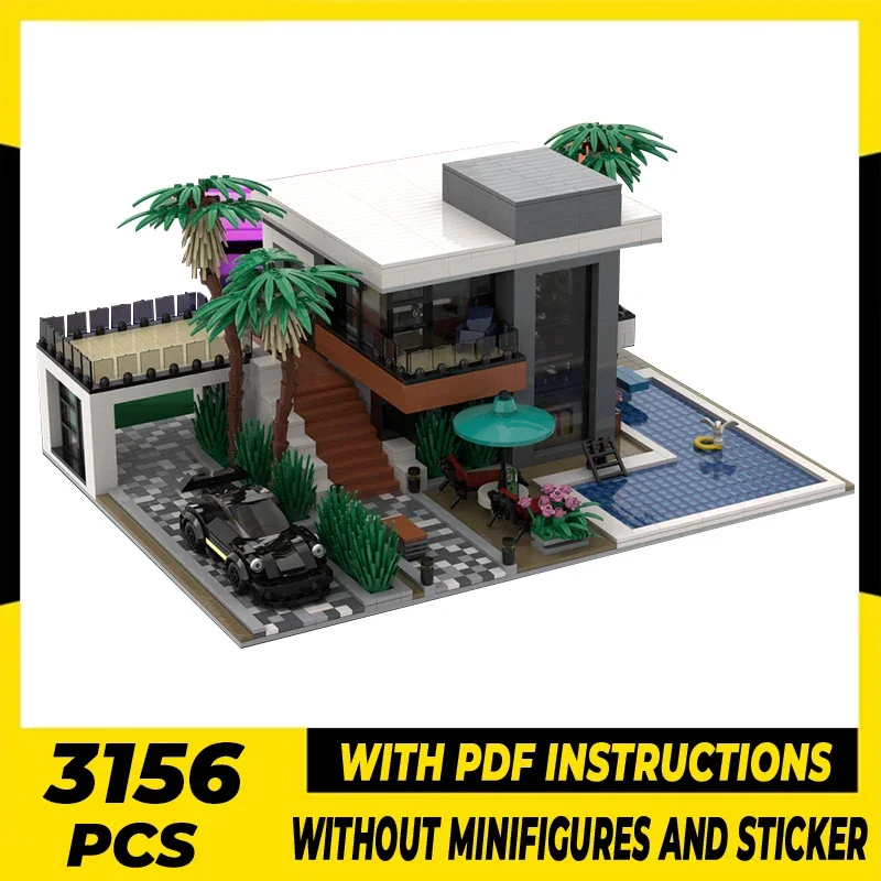 

Модель Urban Street View Moc Building Bricks Современный индивидуальный дом Технология Модульные блоки Подарки Рождественские игрушки Наборы «сделай сам» Сборка