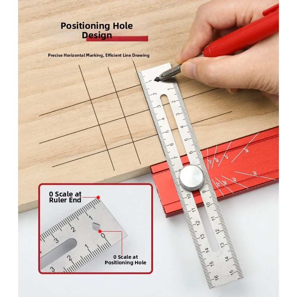 Multifunctional Folding Measuring Ruler With Angle Marking Depth Gauge Metric For Home Repair And Carpentry Tasks DIY