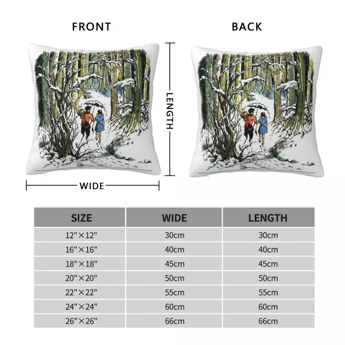 Narnia Lion Witch Wardrobe Square Pillowcase Polyester Linen Velvet Pattern Zip Decorative Home Cushion Cover