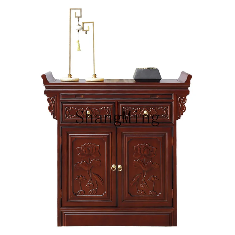 

ZYY all-solid wood Buddha table Chinese-style household Buddha cabinet rural middle hall carved table