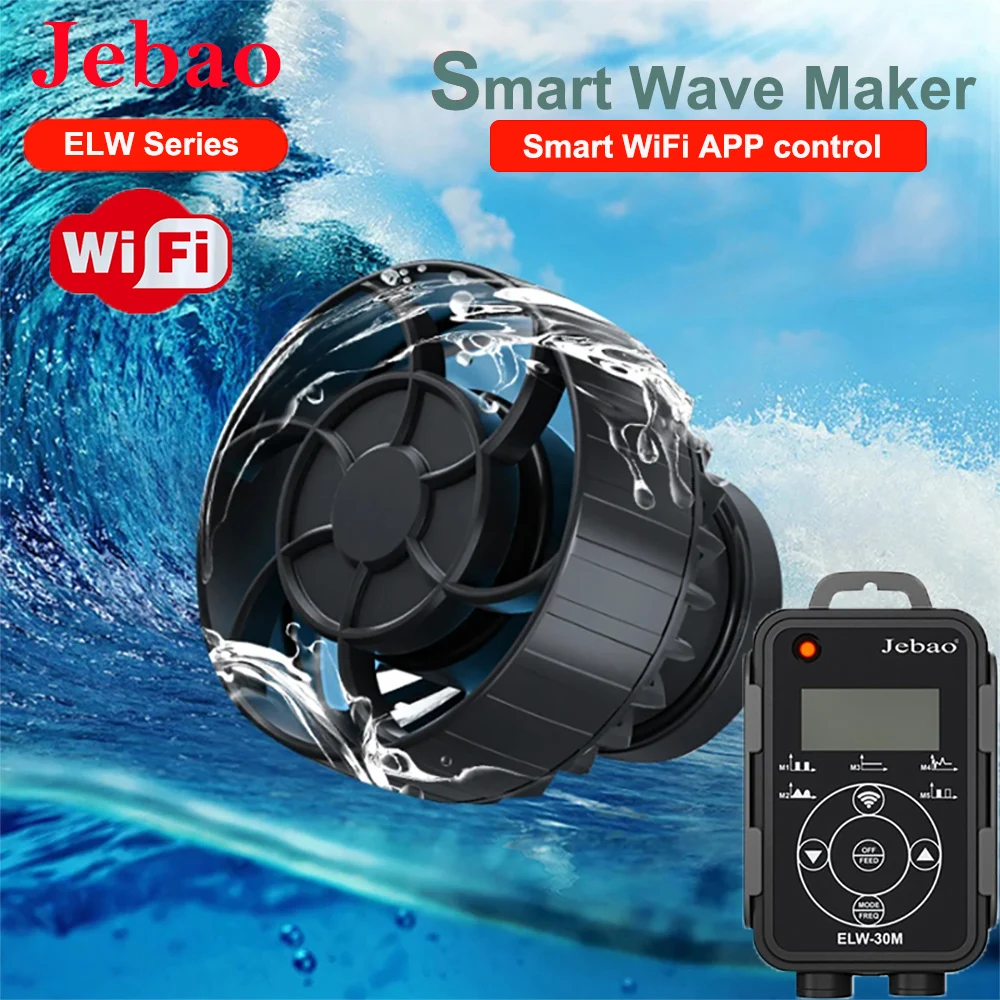 New Jebao 2023 Wave Pump WiFi+APP+Manual Control Aquarium Water Pump ELW Filter Fish Tank Ultra Quiet Operation Flow Maker Pump