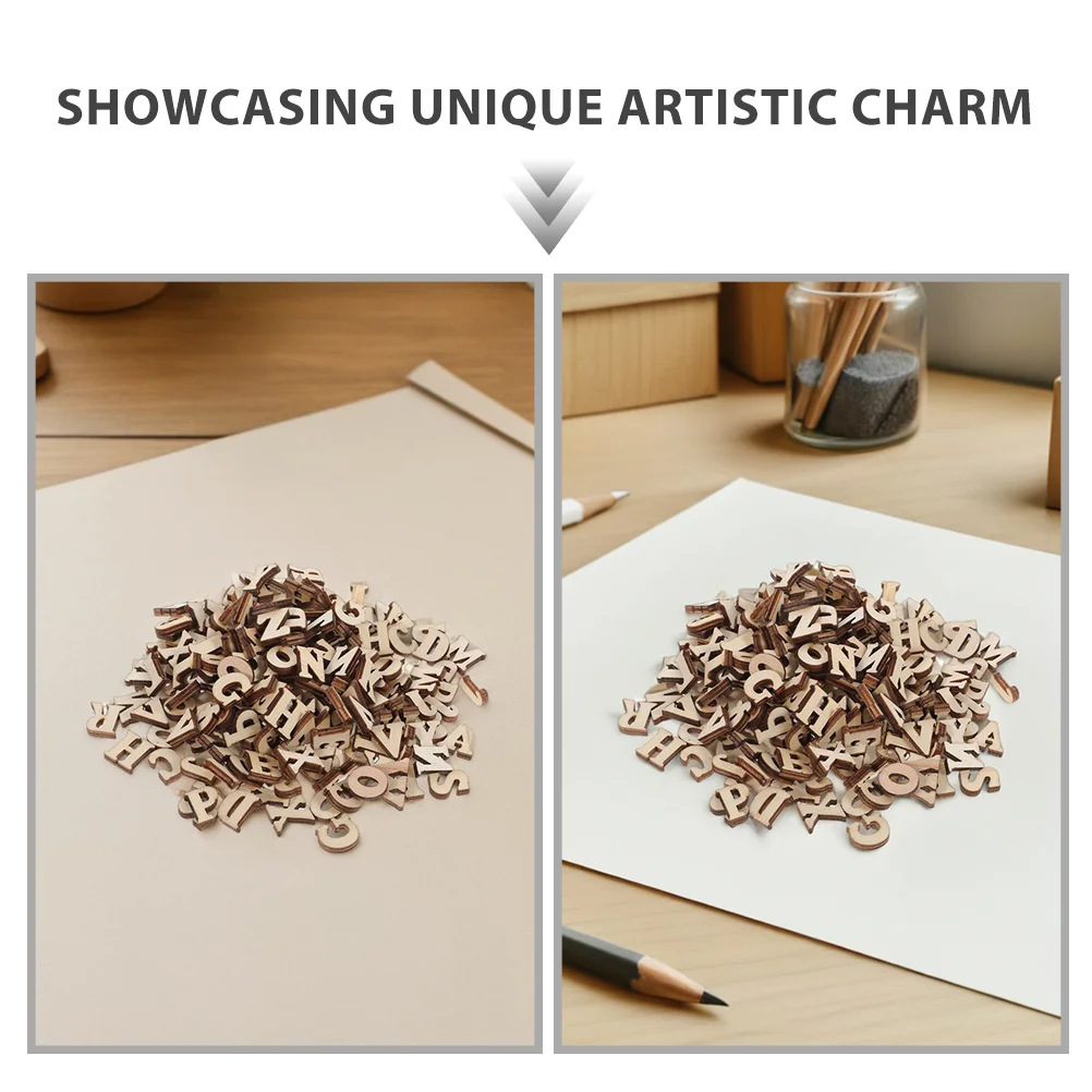 416 قطعة الحروف الأبجدية الخشبية ريفي DIY بها بنفسك الأبجدية الخشب الحلي مكتملة الحروف الخشبية للحرف اليدوية ديكور المنزل اللوحة المشاريع