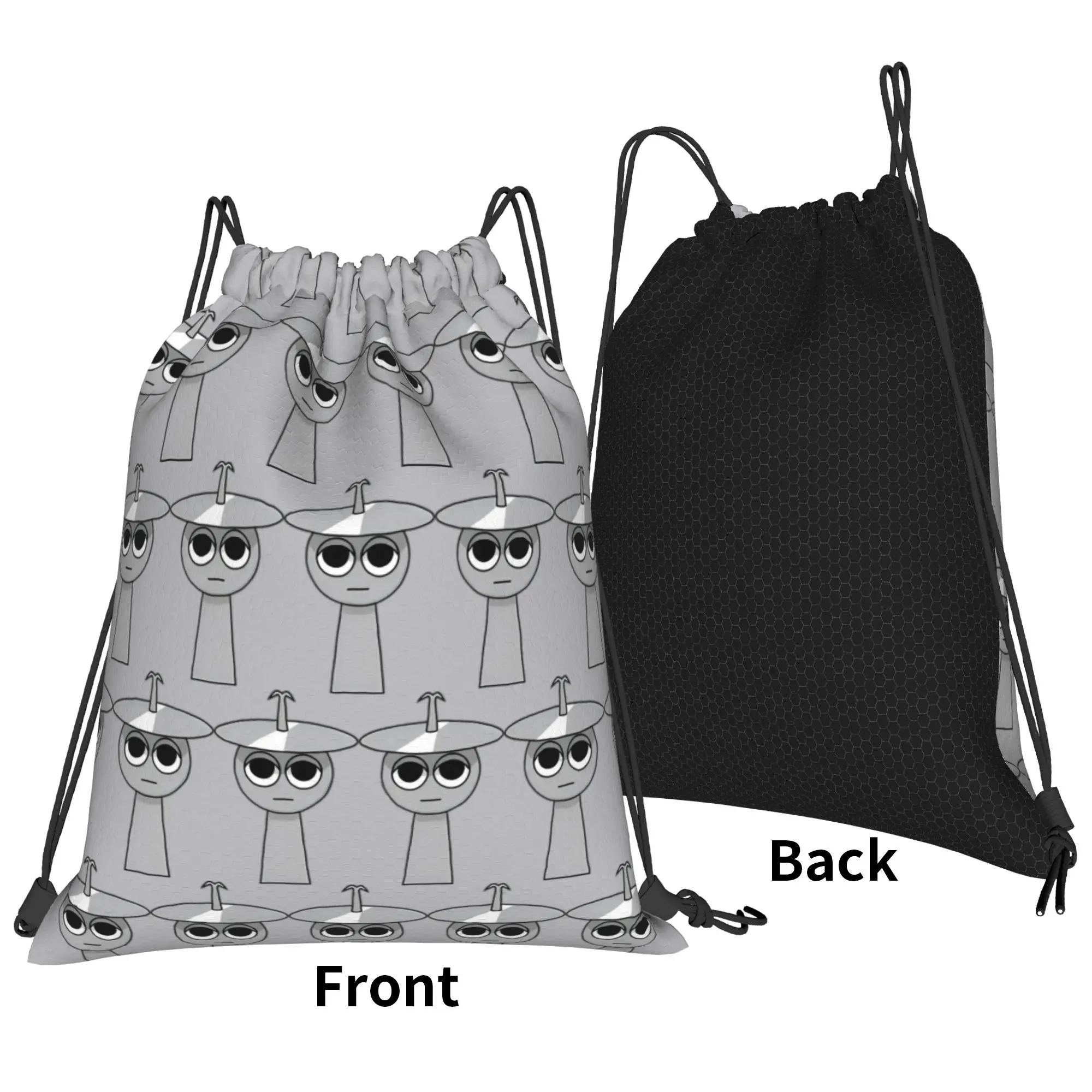 Clukr Sprunki Drawstring Backpack Sports Gym Sackpack Water Resistant Cartoon Game String Bag for Cycling 36cm (W) x 43cm (H)