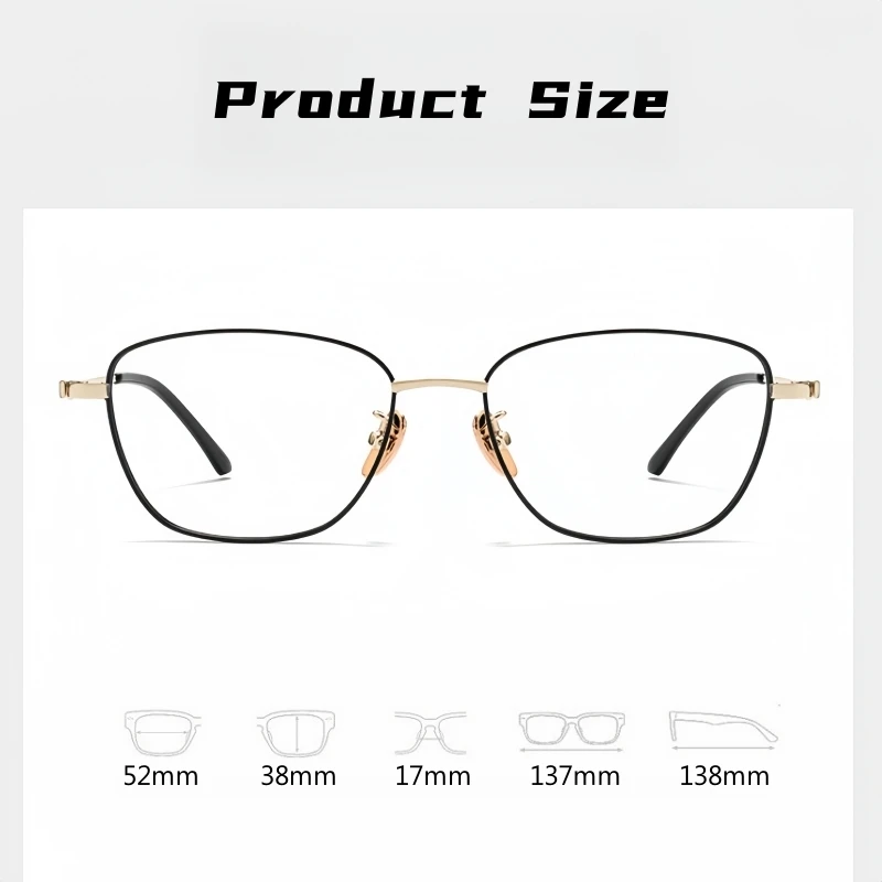 YIMARUILI New Ultralight Fashion Titanium Alloy Women's Eyeglasses Frames Simple Elegant Optical Prescription Glasses 8103DY - Image 2