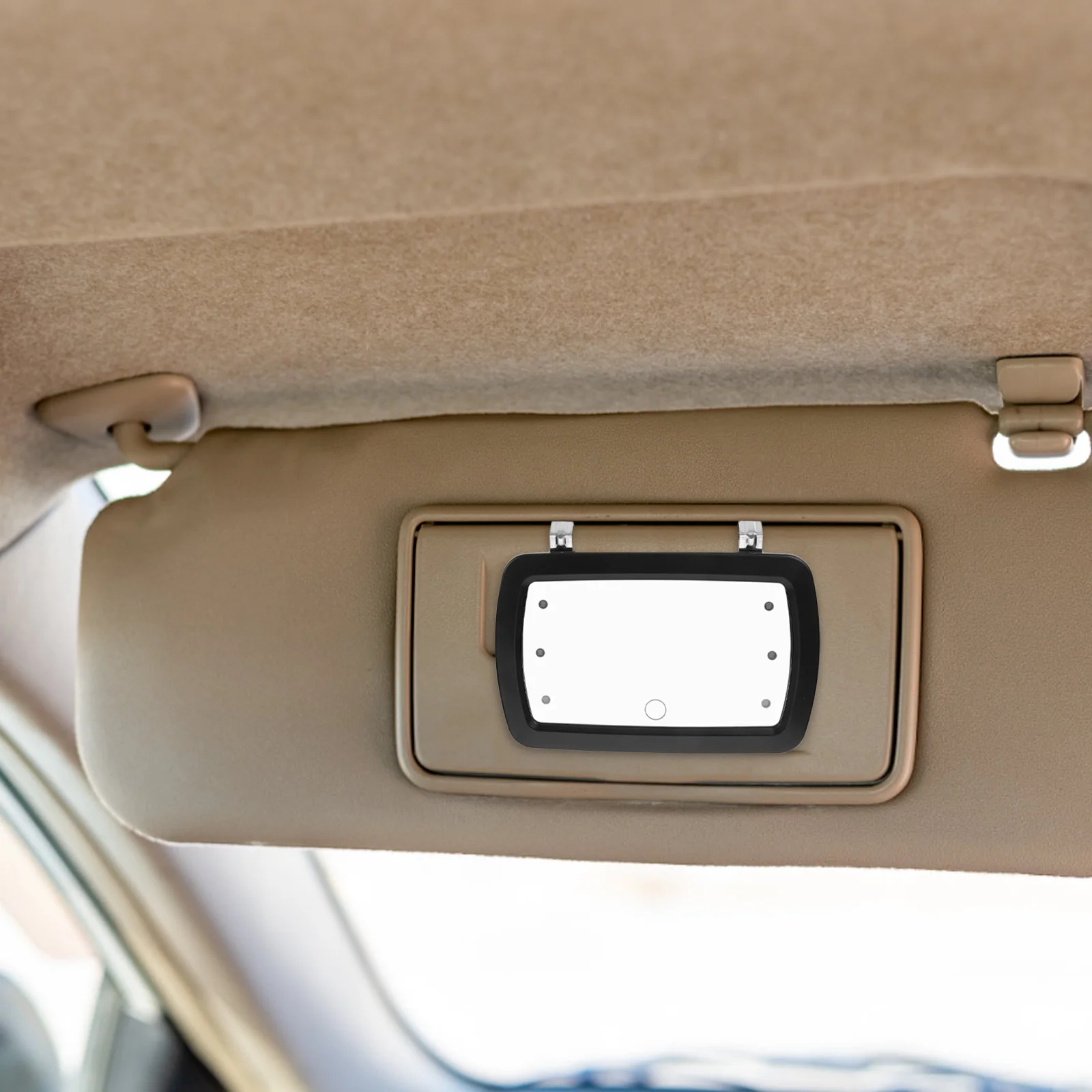 مشبك مرآة حاجب السيارة LED مع مفتاح لمس، مرآة عالية الوضوح لواقي الشمس، شاحنة السيارة المحمولة #1