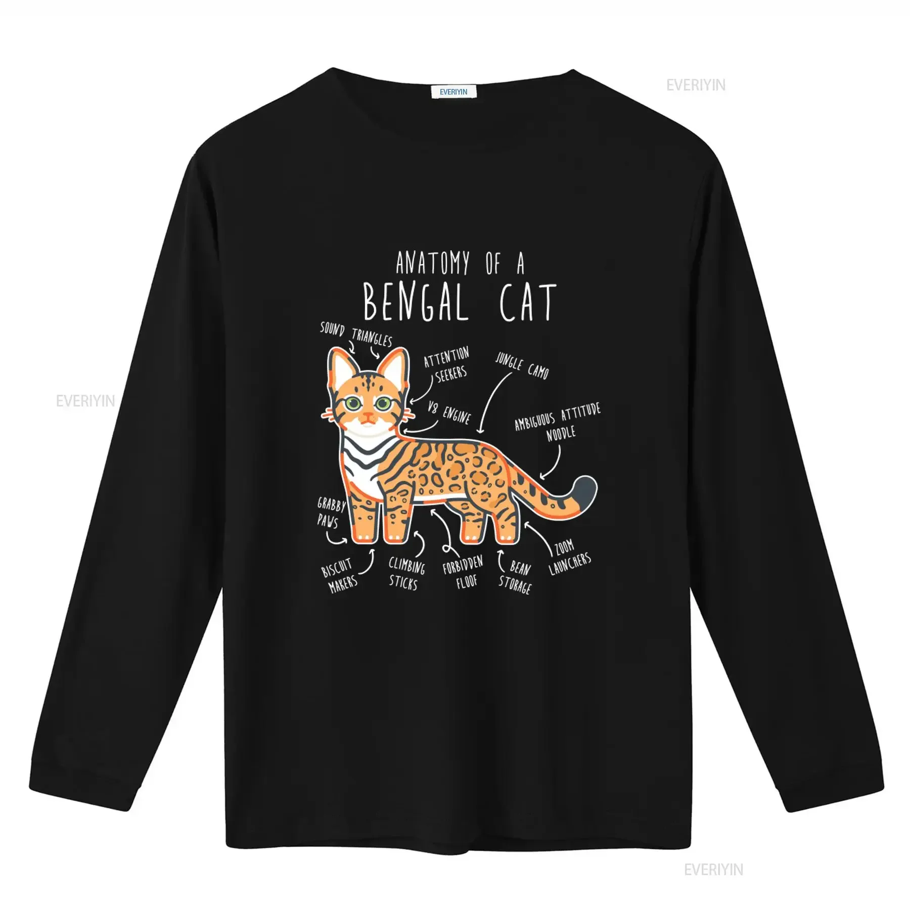 Bengal Cat T Shirt Funny Lover Cute Pet Mom Dad Animal Anatomy Design vintage Washed Versatile Stylish Stretched homme Soft