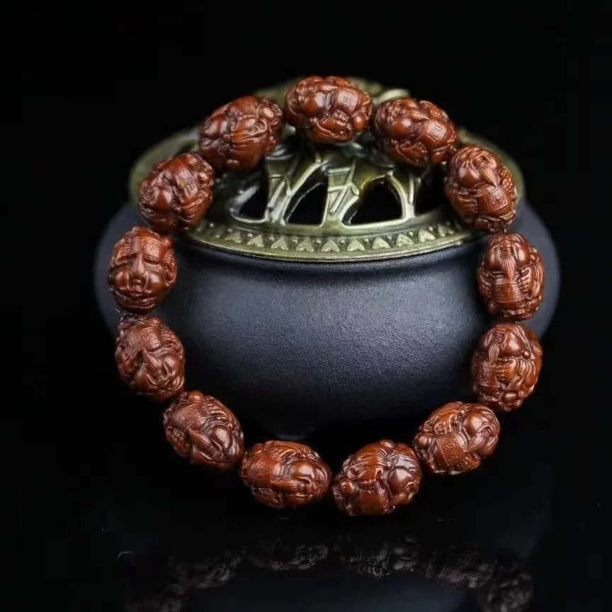 Purple Gold Rat Bodhi Light Bead Pixiu Carving Bracelet Men's and Women's Natal Year Bracelet Lucky Wenwan Gifts