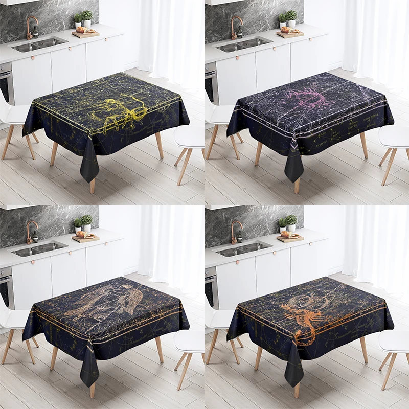 Esoteric Constellation Chart Tablecloth Stars Sky Astronomy Background Rectangle  Zodiac Signs Astrology