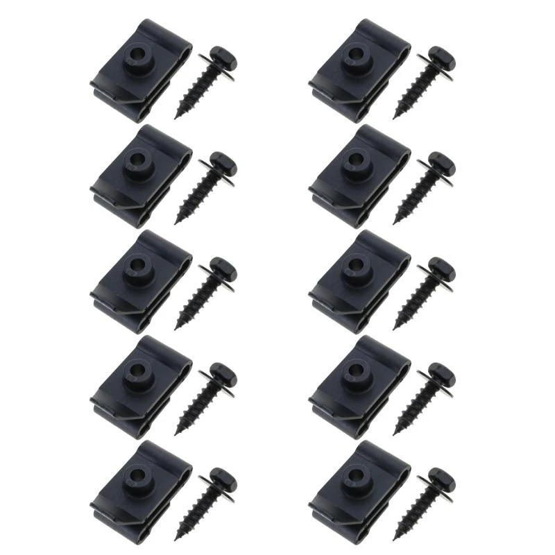 F1CF 5/10Pcs Universal Metal Engine Under Covers Body Bolts Bumper and Metal Trim Panel Spring Clip Auto Car