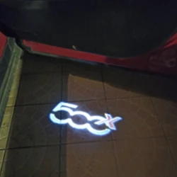 2Pcs Led Car Door Opening Warning Welcome Light Projector Emblem Decora Lamp For FIAT 500x 500L PUNTO-01 Accessories