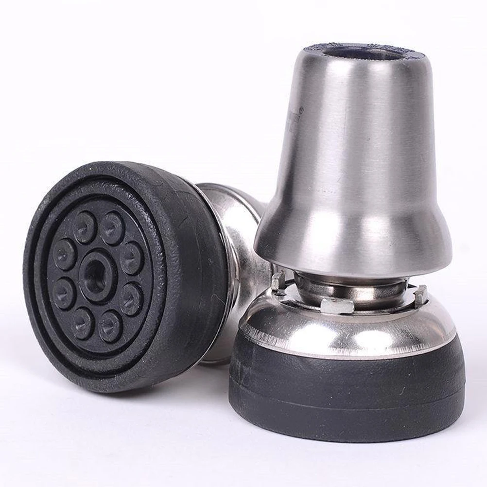 

Durable Crutch Tips Non-Slip 19mm Stainless Steel Walking Stick Foot Covers Replacement for Hiking Trekking Poles