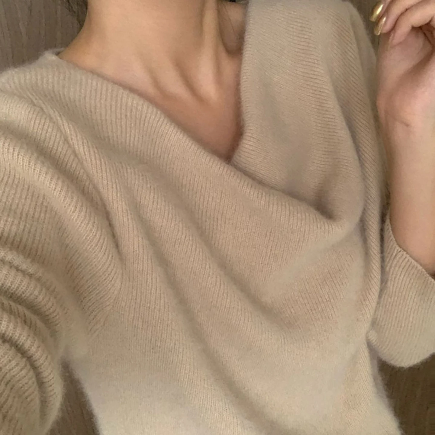 Chic Commuter Sle Damen-Strickwaren, weiches, gerafftes Design, schlankmachender Neline-Pullover, vielseitiges langes Sve-Top