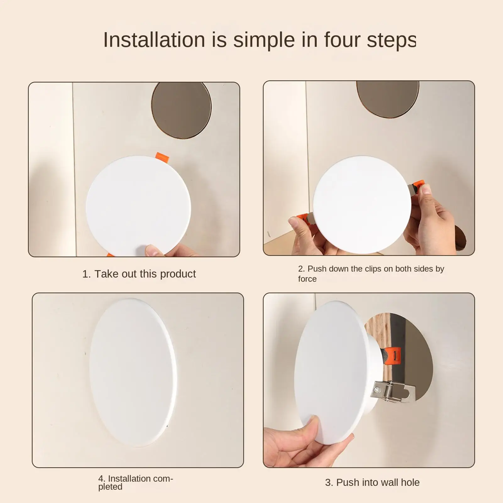 

Ceiling Cover Plate Wall Access Panel With Buckle Round Cover Plate For Home Living Room Kitchen Garage Basement Attic Apartment