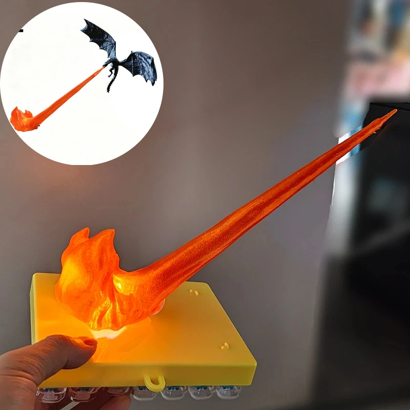 Dragon Bookshelf Nook Light, 3D Fire-Breathing Shelf Decor | Flying Dragon Design Book Lover Gift | Halloween Shelf Display