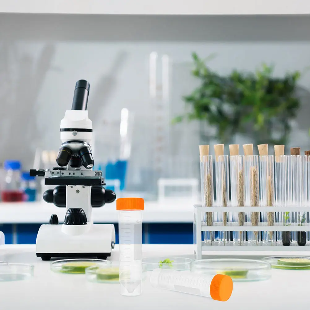 

10Pcs Screw Cap Centrifuge Tubes Polypropylene 50Ml Leak Proof Sample Storage Laboratory Test Tubes Scientific Experiments