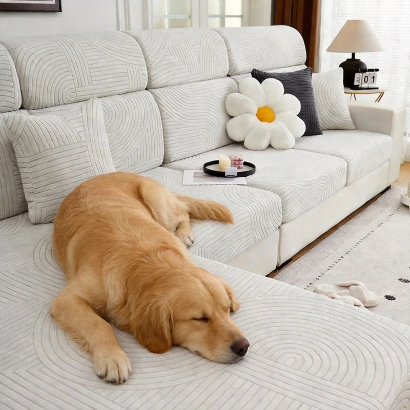 

Waterproof Couch Cushion Covers for Pets Non Slip Sofa Seat Cover for Dogs Washable Jacquard Sofa Slipcovers with Elastic Bottom