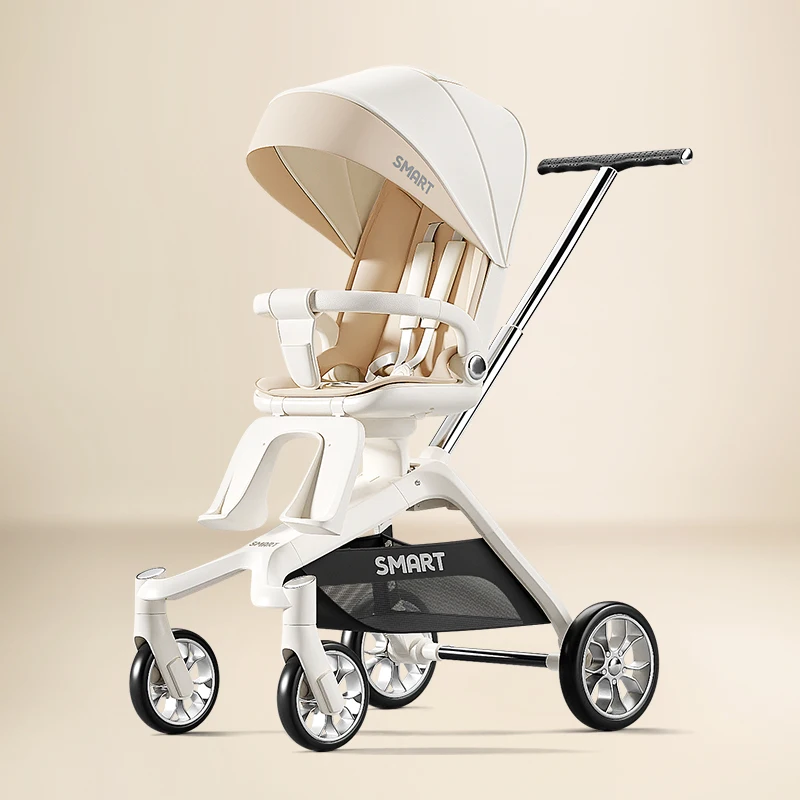 Poussette de bébé Portable à vue élevée, compacte et légère, poussette de voyage pour bébés et tout-petits avec 360 ° Siège pivotant