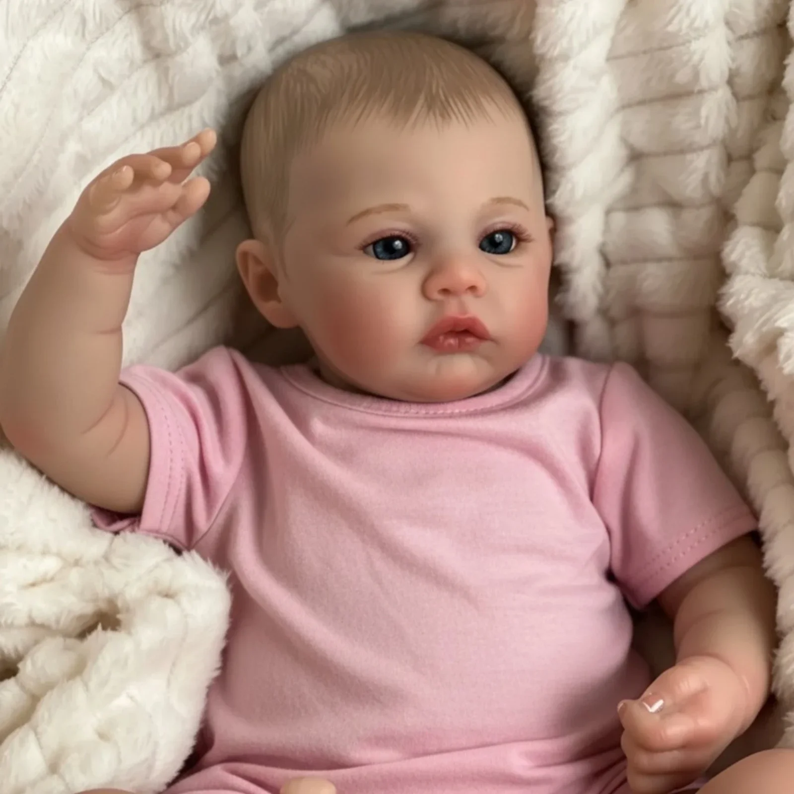 Risbecko schattige 18-inch levensechte herboren babypop - realistische details, handgemaakte look - perfect voor verzamelaars en geschenken