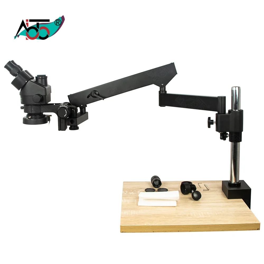 New Table Clamp Type Pillar Stand 7X-45X Trinocular Binocular Zoom Stereo Phone Repair Microscope For Electronic Repairing