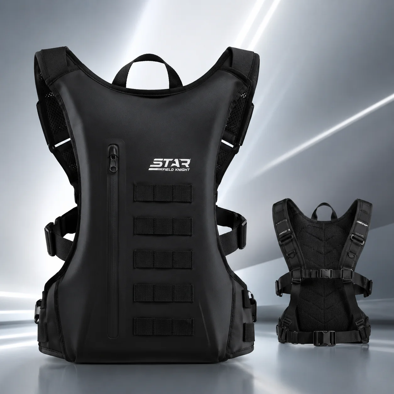 STAR FIELD KNIGHT SKB392 Motorcycle Hydration Backpack Water Bladder Carrier Water Resistant Cycling Hiking Sports Pack Black