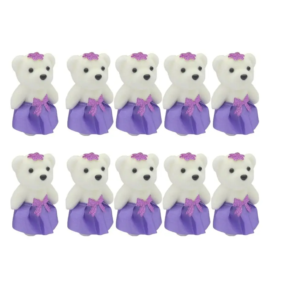 10 unids/set oso de espuma juguetes de espuma de peluche muñeca de peluche Animal Mini oso ramo de flores dibujos animados 10cm muñeca de ramo de dibujos animados