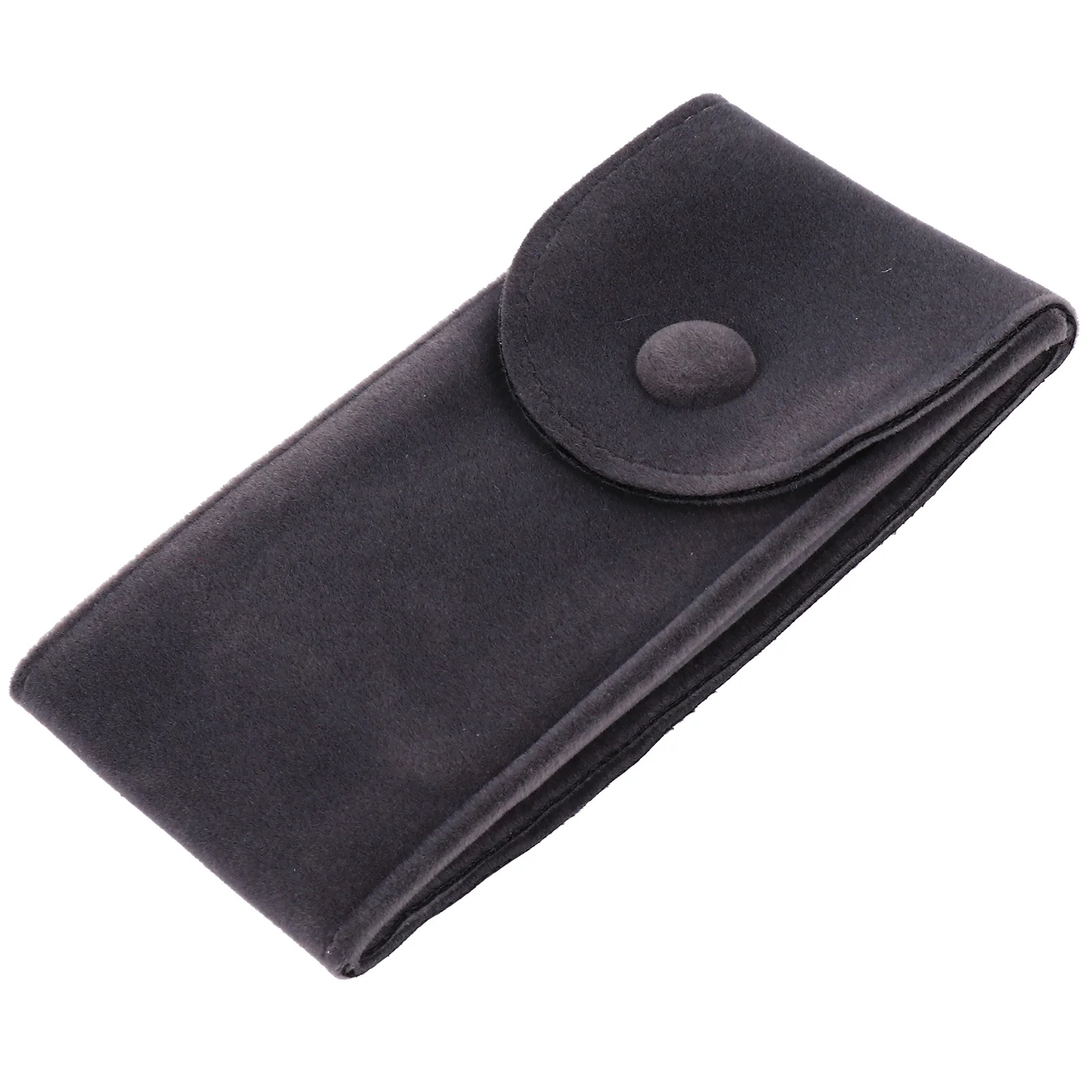 

Watch Pouch Dark Grey Portable Travel Bag Built-in Pad Snap Closure Watch Storage Organizer Bracelets Pouch