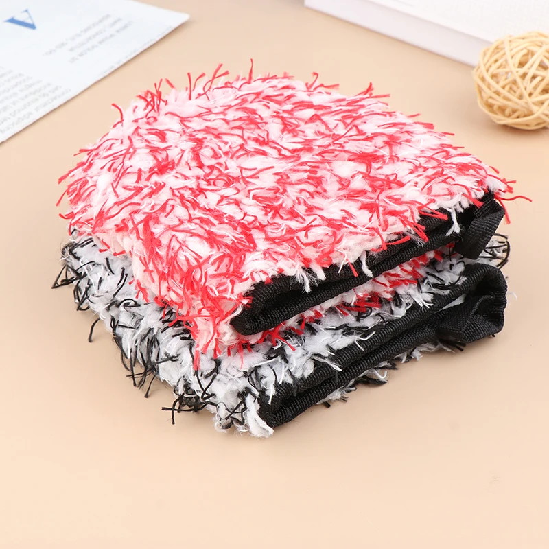 New 1Pc Shag-pile Microfiber Car Wash Glove Double-Side Finger Pocket Car Wheel Wash Mitt For Car Cleaning Auto Detailing view 3
