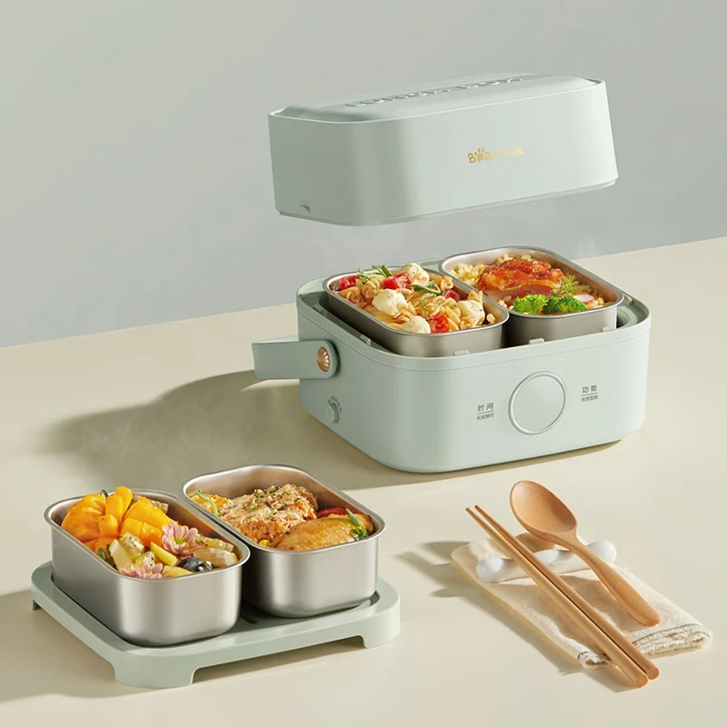 Electric Lunch Box Double-layer Stainless Steel Liner Household Heating Lunch Box Microcomputer Reservation Insulation Lunch Box