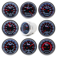 Boost/Water Temp/Oil Temp/Oil Press/Voltage/Tachometer/Air Fuel Ratio/EGT Gauge 52mm Analog led White Case+ 52MM Gauge Pods