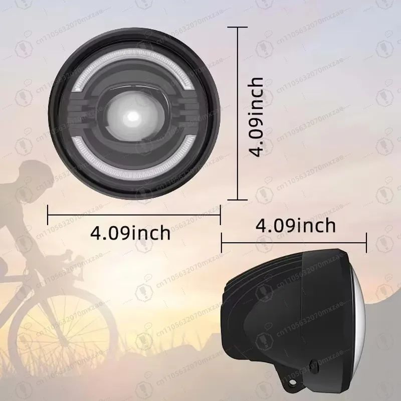 36V/48V Ipx4 waterproof and dustproof, easy to install, high brightness luminous ABS material with horn electric bicycle light