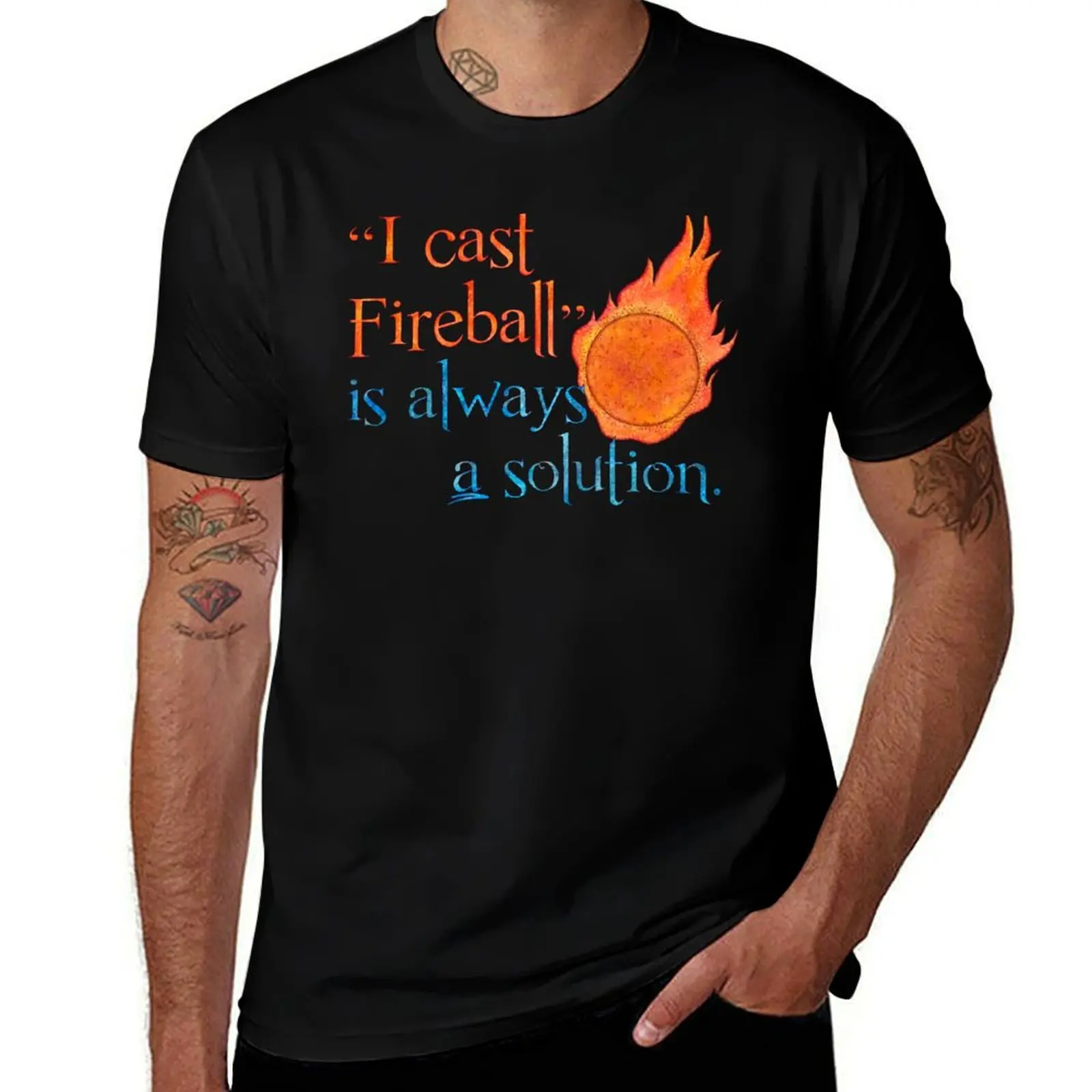 I Cast Fireball Solution T-Shirt Plus Size Comfort Fit Tee