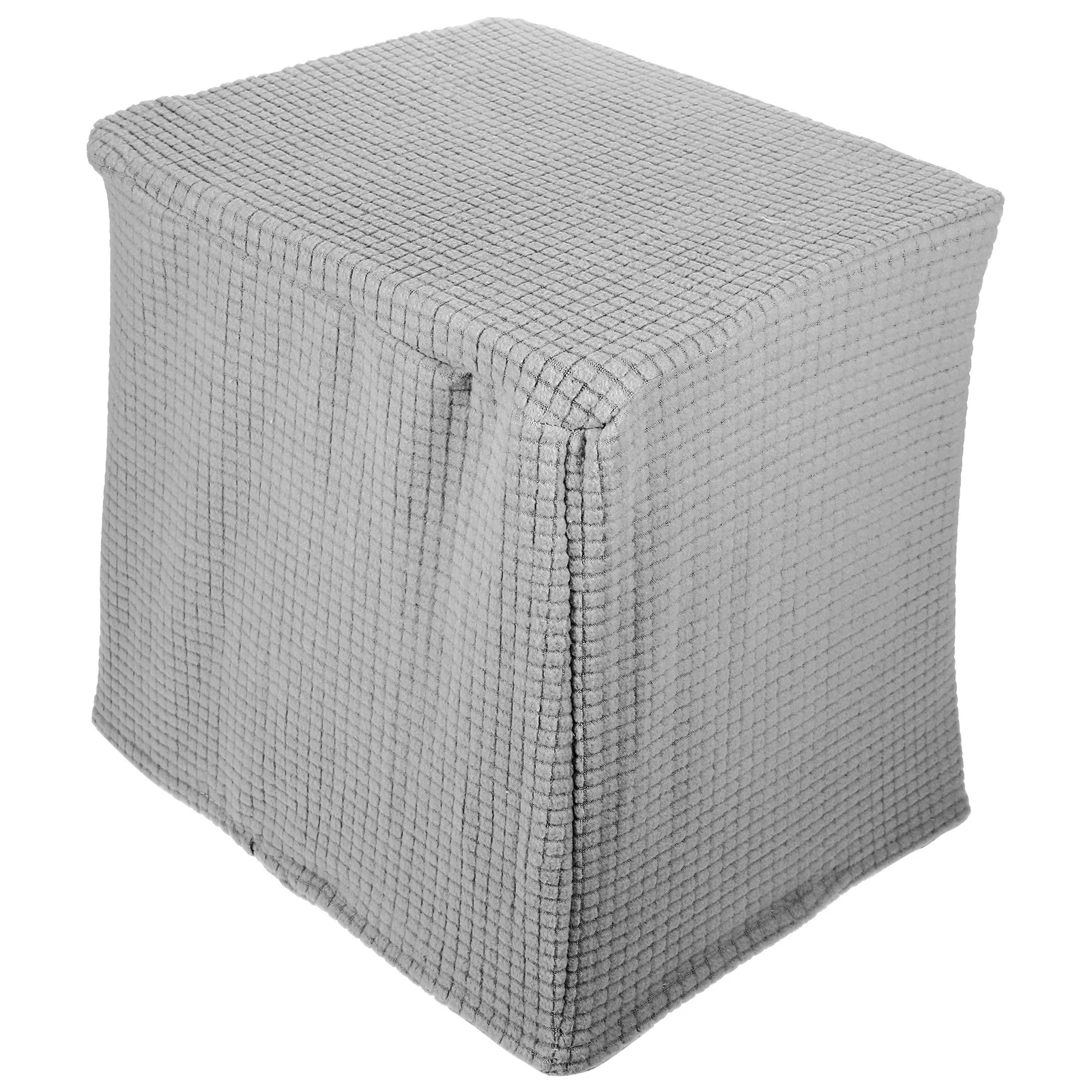 

Square Stool Cover Elastic Solid Color Seat Protector Dust Waterproof Anti-Slip Chair Cover Cube Footrest Cushion Home Decor