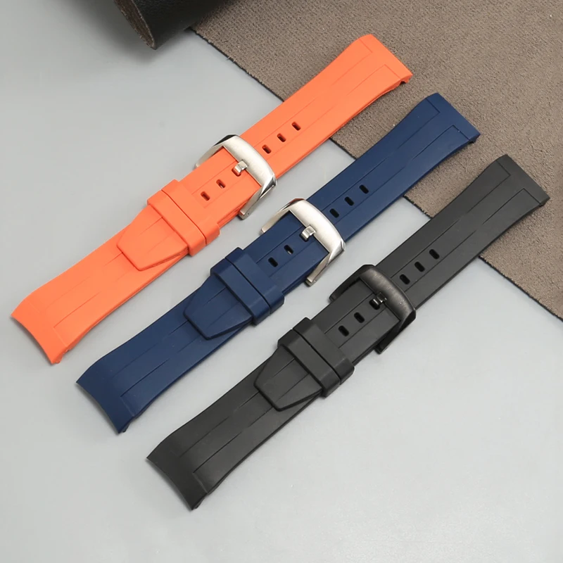 Silicone Watch Band Replacement Starfish Diving T120/T120417A Series Arc Interface Rubber Watch Band 22mm