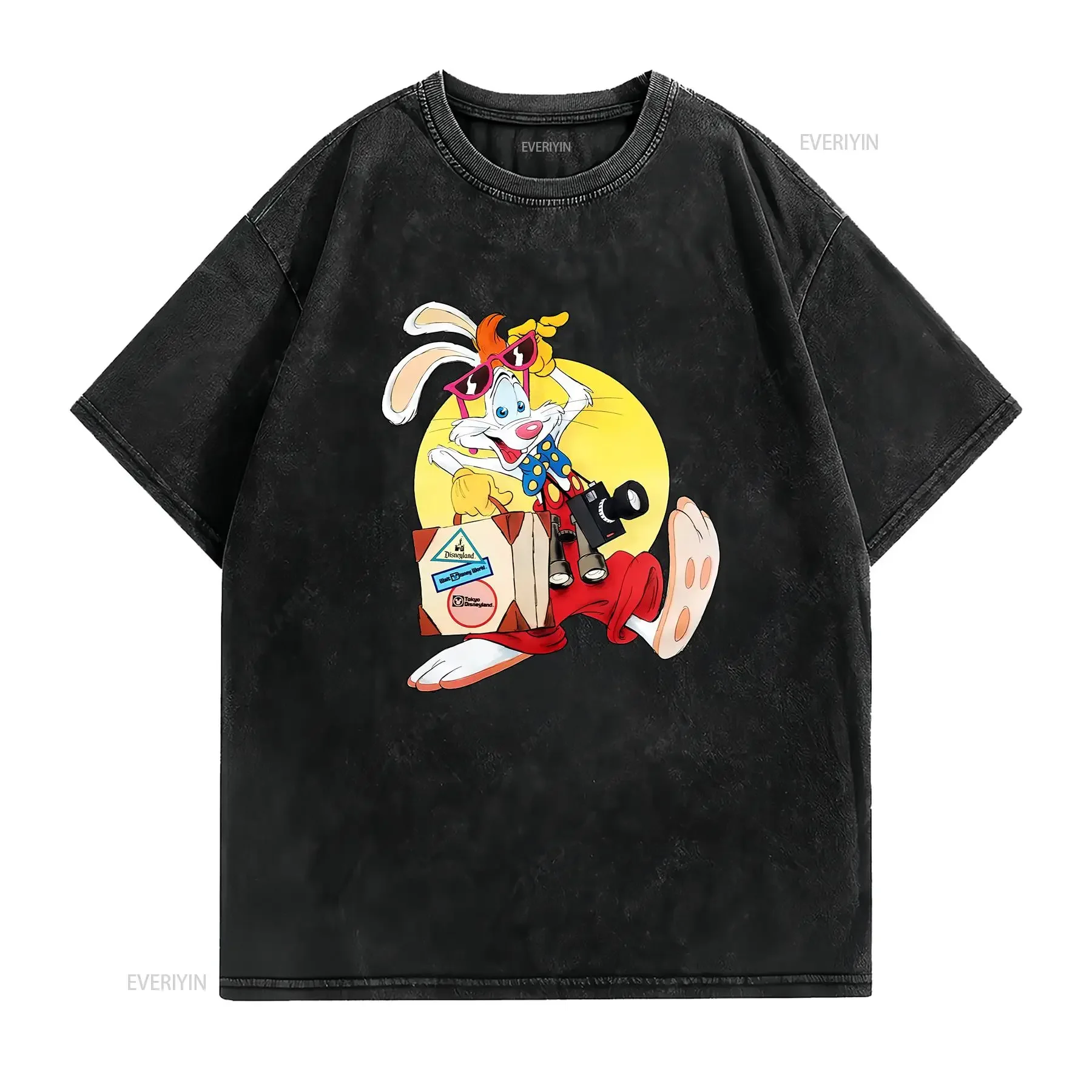1990's Roger Rabbit T Shirt vintage Washed graphic streetwear Versatile Comfortable Soft Slightly Top For Everyday Wear