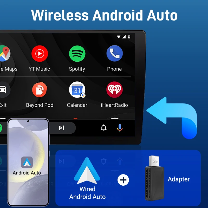 XUDA Carplay Android Auto Wireless Adapter for Toyota Nissan Camry Suzuki Subaru Citroen Audi Mercedes Kia Ford Opel Spotify BT image 3