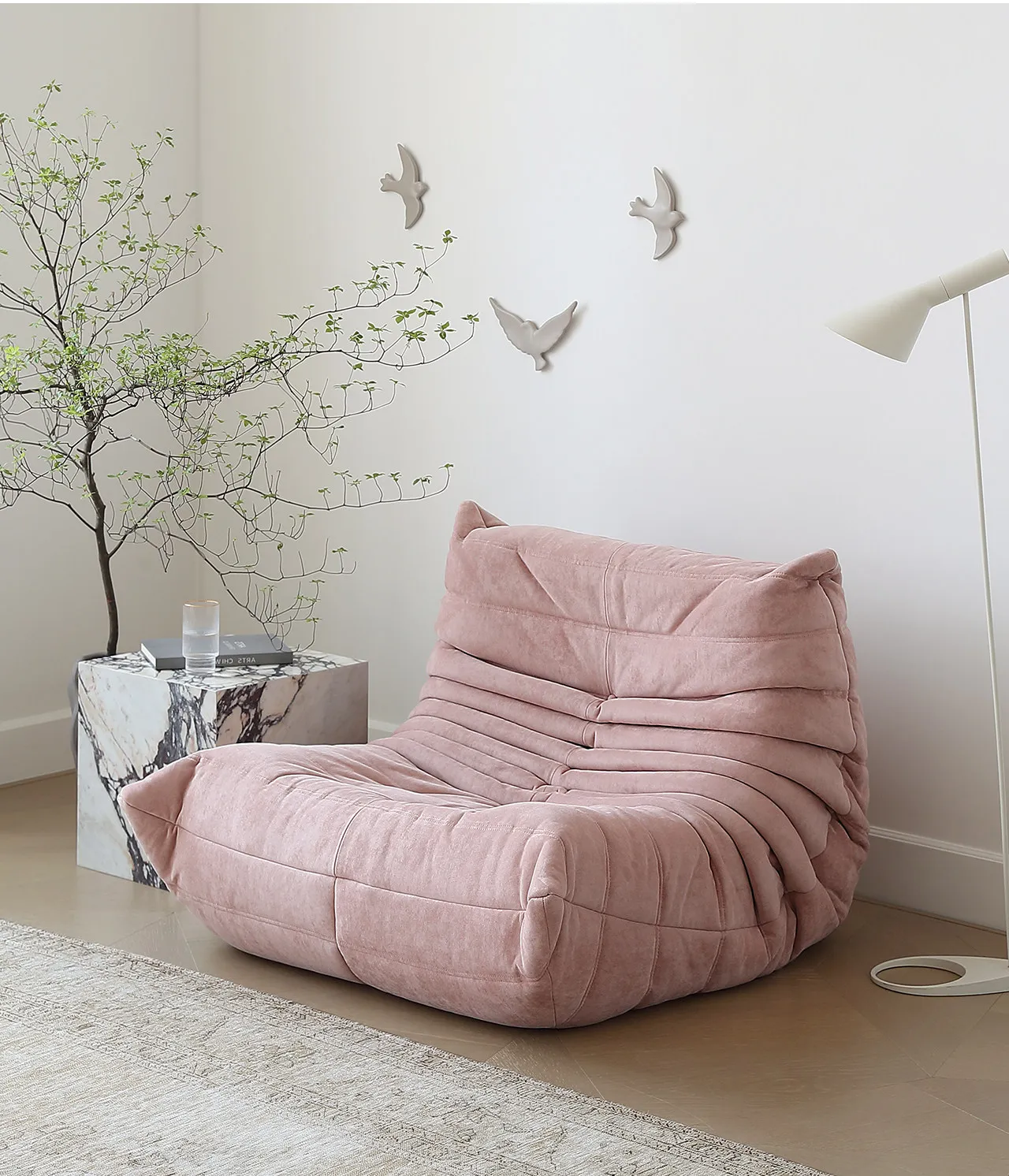 

Girl powder single leisure chair minimalist designer modern minimalist ins wind caterpillar lazy sofa