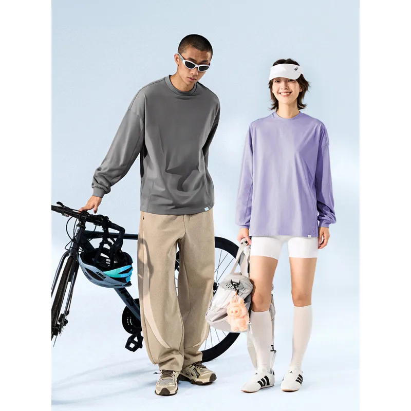 تي شيرت بلون سادة بأكمام طويلة 25 خريف ملابس رياضية أساسية خفيفة الوزن وسريعة الجفاف #4