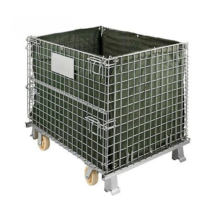

Collapsible Wire Mesh Bin with Wheels Rigid Design for Optimal Space Utilization