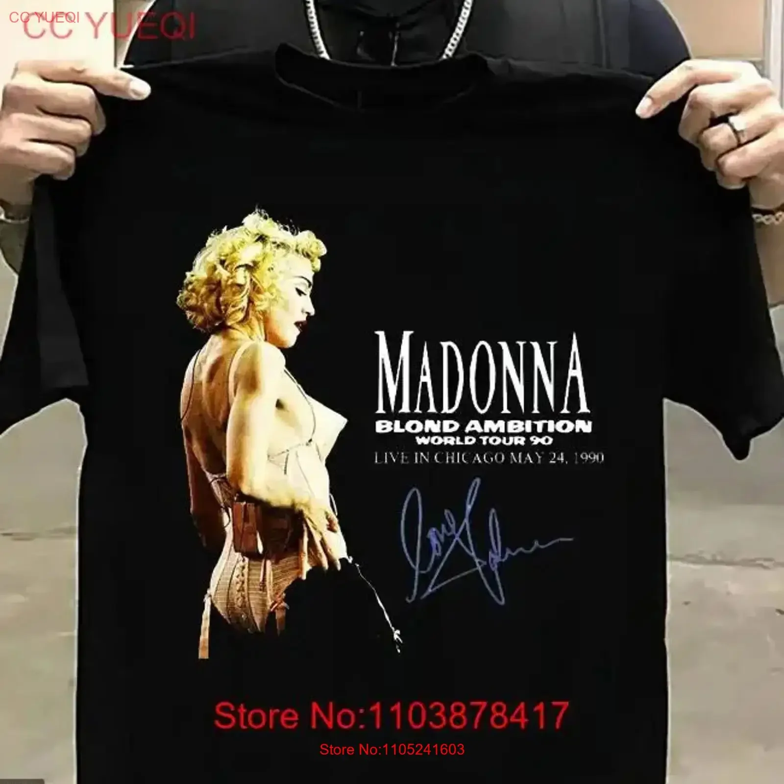 Madonna Blond Ambition Tour Live In Chicago T shirt tee Men Size S 5XL TL121 vintage Washed graphic Casual homme