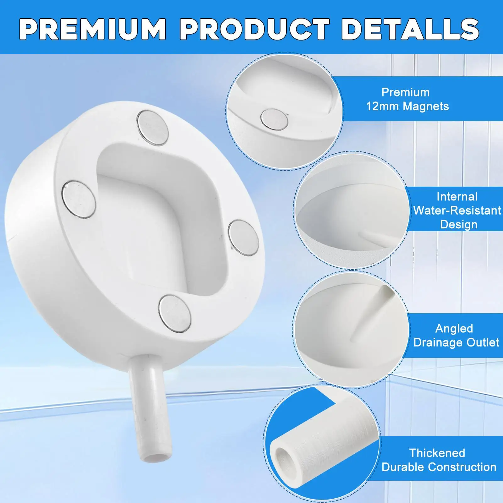 Portable Magnetic AC Drain Hose Kit Clear Window Air Conditioner Condensate Pipe with Clamp Easy Install for Mini Split Units