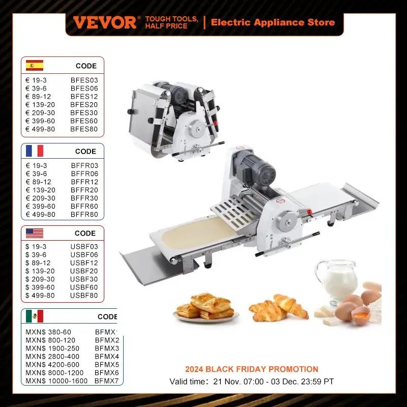 VEVOR 15.7 นิ้ว 19.7 นิ้ว Commercial Dough Sheeter เครื่อง REVERSIBLE พัฟ Pastry Sheeter และ Fondant Roller สําหรับเบเกอรี่ขนมอบ