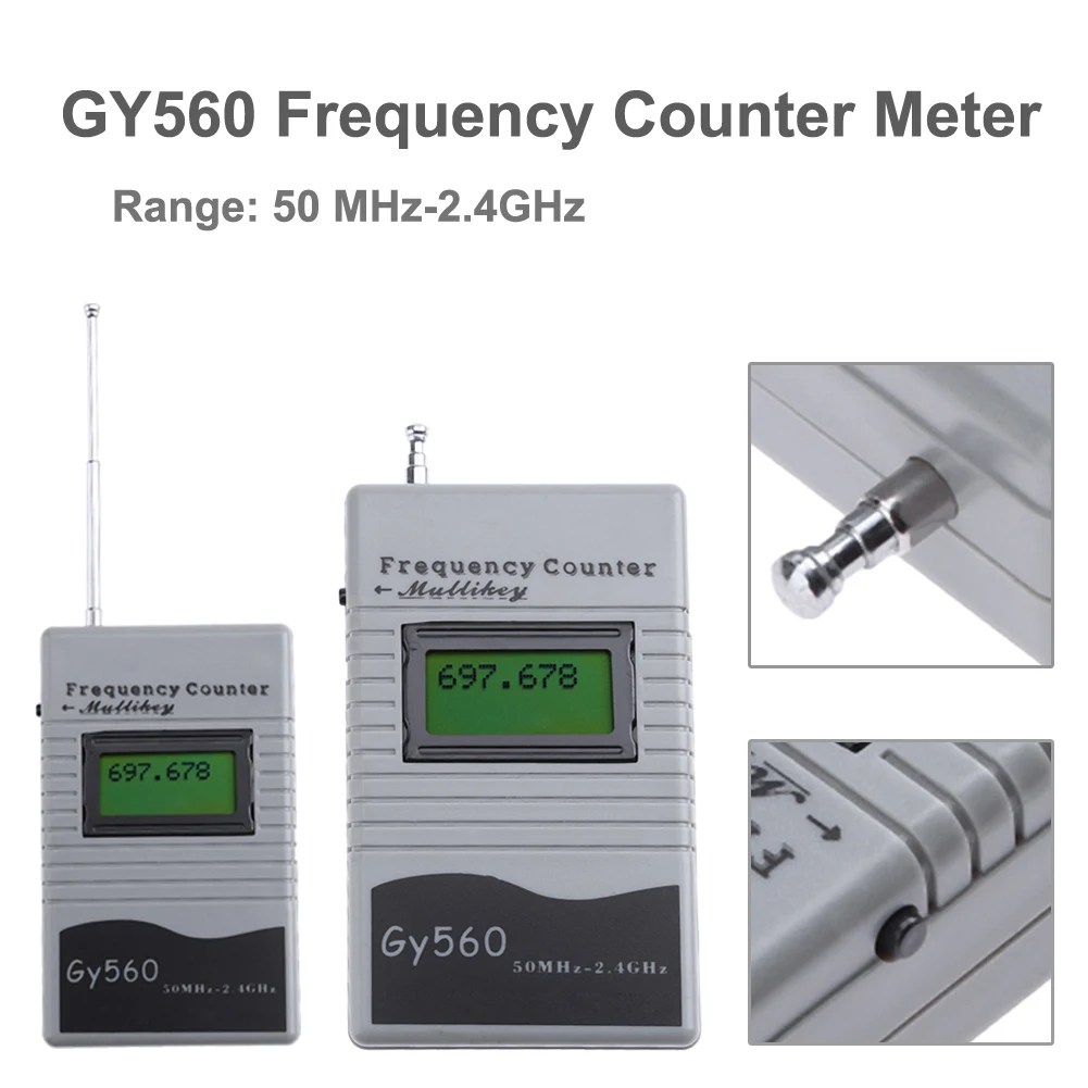 Digital Frequency Counter 7 DIGIT LCD Display For Two Way Radio Transceiver GSM 50 MHz-2.4 GHz GY560 Frequency Counter Meter